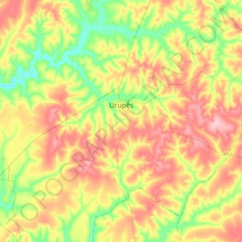 Топографическая карта Urupês, высота, рельеф