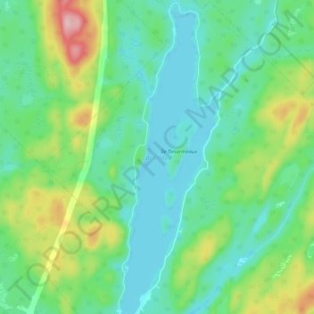 Топографическая карта Lac Chaud, высота, рельеф