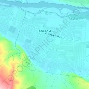 Топографическая карта Каа-Хем, высота, рельеф