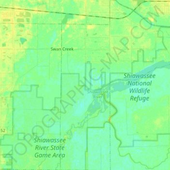 Топографическая карта James Township, высота, рельеф