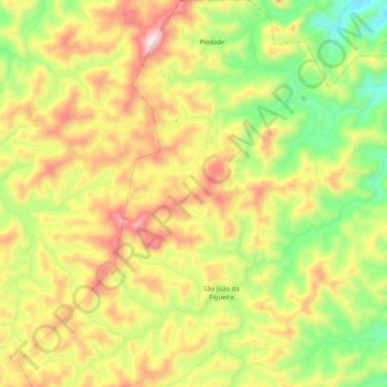 Топографическая карта São João da Figueira, высота, рельеф