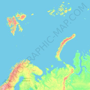 Топографическая карта Архангельская область, высота, рельеф