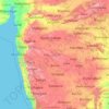 Топографическая карта Maharashtra, высота, рельеф