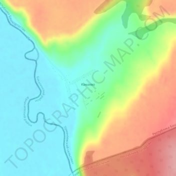 Топографическая карта Камаево, высота, рельеф
