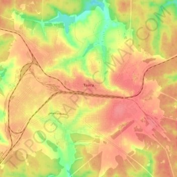 Топографическая карта Тайга, высота, рельеф