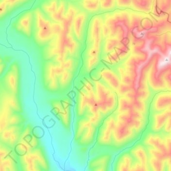 Топографическая карта Снежная, высота, рельеф