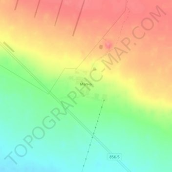 Топографическая карта Магна, высота, рельеф