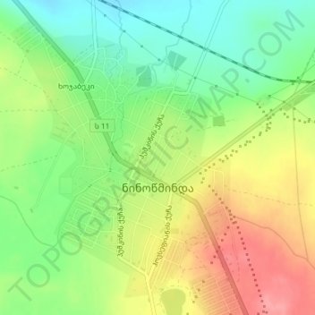 Топографическая карта Ниноцминда, высота, рельеф