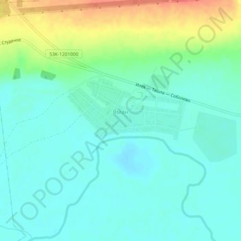 Топографическая карта Яман, высота, рельеф