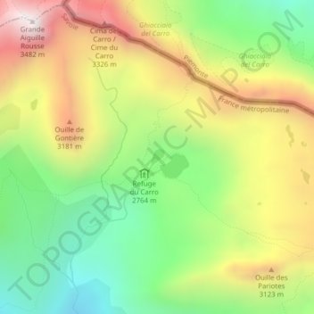 Топографическая карта Lac Noir, высота, рельеф