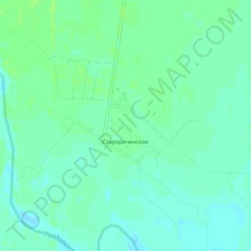 Топографическая карта Старореченское, высота, рельеф
