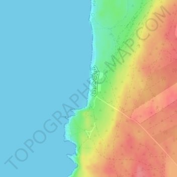 Топографическая карта Praia do Malhão (Sul), высота, рельеф