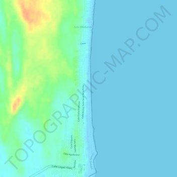 Топографическая карта Playa de Chachalacas, высота, рельеф