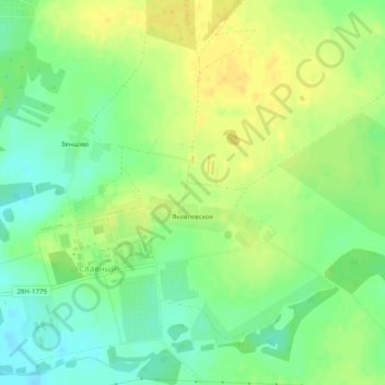 Топографическая карта Яковлевское, высота, рельеф