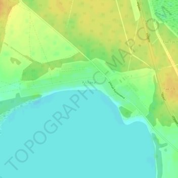 Топографическая карта Аллаки, высота, рельеф