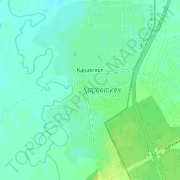 Топографическая карта Караоткель, высота, рельеф
