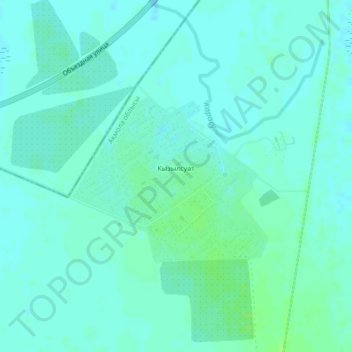 Топографическая карта Кызылсуат, высота, рельеф