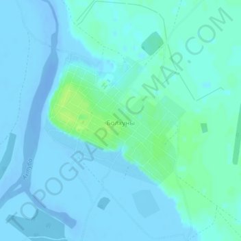 Топографическая карта Болхуны, высота, рельеф