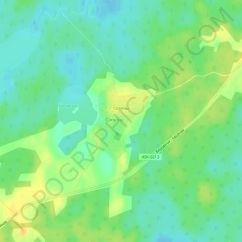 Топографическая карта Сопины, высота, рельеф