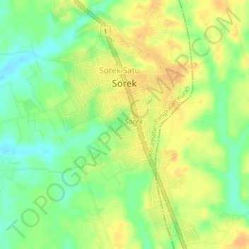 Топографическая карта Sorek, высота, рельеф