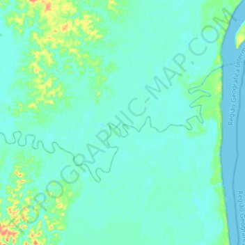 Топографическая карта Rio Cajari, высота, рельеф