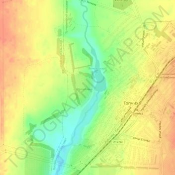 Топографическая карта Топчиха, высота, рельеф