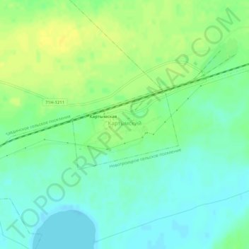 Топографическая карта Картымский, высота, рельеф