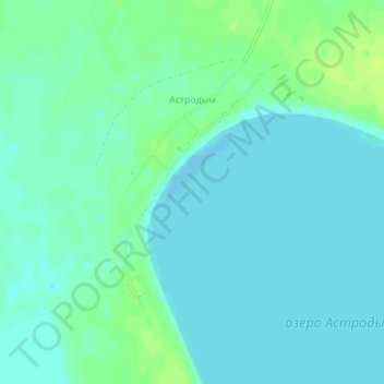 Топографическая карта Астродым, высота, рельеф