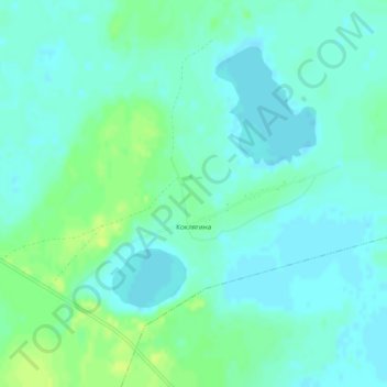 Топографическая карта Коклягина, высота, рельеф