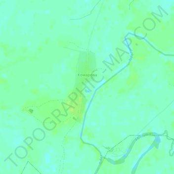 Топографическая карта Комарова, высота, рельеф