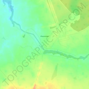 Топографическая карта Иванково, высота, рельеф