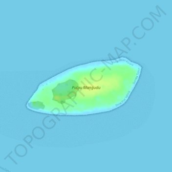 Топографическая карта Pulau Mangudu, высота, рельеф