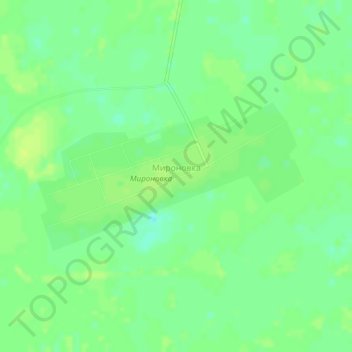 Топографическая карта Мироновка, высота, рельеф