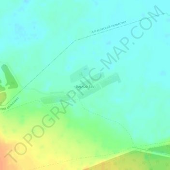Топографическая карта Вислый Бор, высота, рельеф