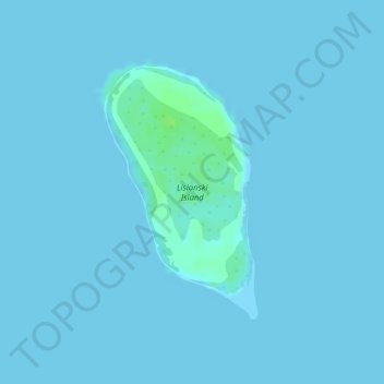 Топографическая карта Lisianski Island, высота, рельеф