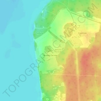 Топографическая карта Фалино-Пестово, высота, рельеф