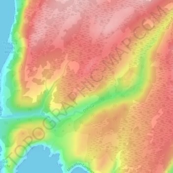 Топографическая карта Dolisie, высота, рельеф