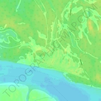Топографическая карта Кескил, высота, рельеф