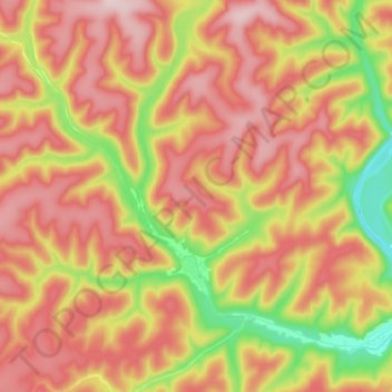 Топографическая карта Саргая, высота, рельеф
