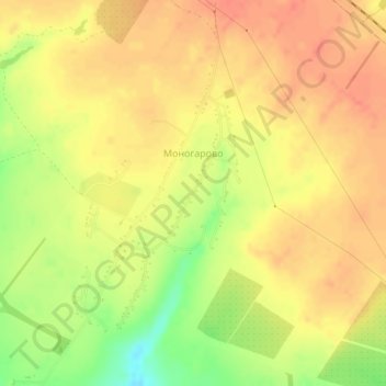 Топографическая карта Моногарово, высота, рельеф