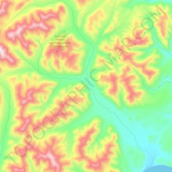 Топографическая карта Калалага, высота, рельеф
