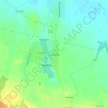 Топографическая карта Васильково, высота, рельеф