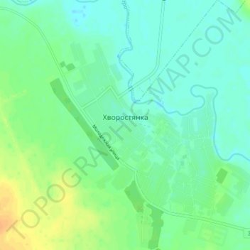 Топографическая карта Хворостянка, высота, рельеф