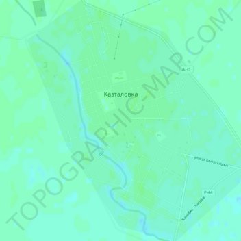 Топографическая карта Казталовка, высота, рельеф