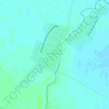 Топографическая карта Адильотар, высота, рельеф