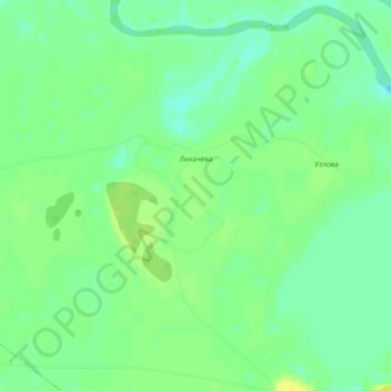 Топографическая карта Лихачёва, высота, рельеф