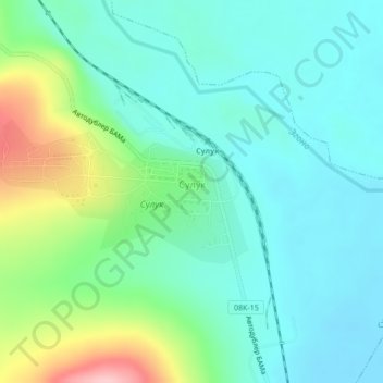 Топографическая карта Сулук, высота, рельеф