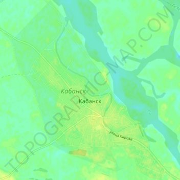 Топографическая карта Кабанск, высота, рельеф