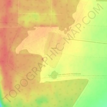 Топографическая карта Урняк, высота, рельеф