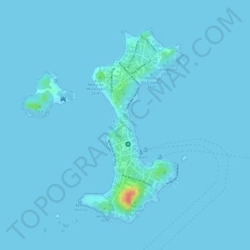 Топографическая карта Ilha de Paquetá, высота, рельеф